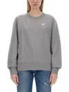 Acne Studios Fairah Face Patch Organic Cotton Sweatshirt In Grey