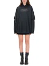 Acne Studios Hooded Long Sleeve Printed Sweatshirt In Black