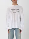 Acne Studios Mens Distressed Long-sleeve Logo T-shirt In Gray