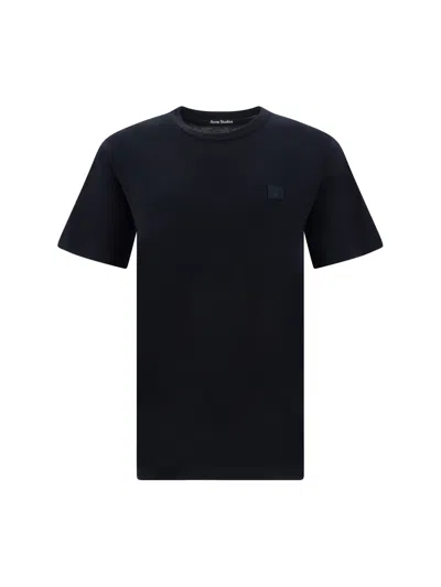 Acne Studios Short-sleeved T-shirt With Minimalistic Face Design In Black