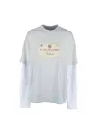 Acne Studios Edra Double U Layered Cotton Shirt In Light Grey