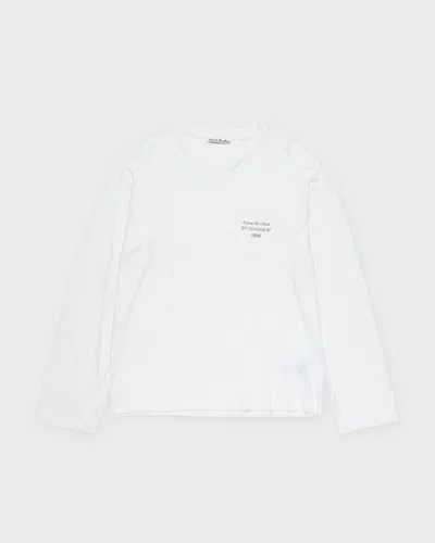 Acne Studios T-shirt Logo Long Sleeve Relaxed In White