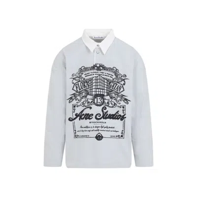 Acne Studios Long Sleeve Graphic Print T-shirt In Gray
