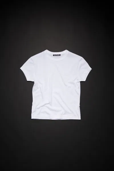 Acne Studios Crew Neck T-shirt In Optisches Weiss