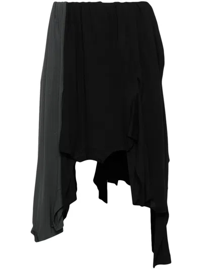 Acne Studios T-shirt Patchwork Skirt In Grey
