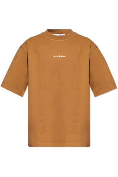 Acne Studios T-shirt With Logo In Dgy Mud Beige
