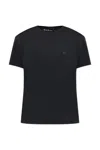 Acne Studios Men Crewneck T-shirt With Logo In Black