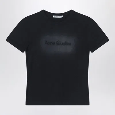 Acne Studios T-shirt With Logo Embroidery In Black