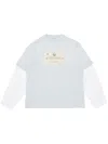 Acne Studios Edra Double U Layered Cotton Shirt In Light Grey