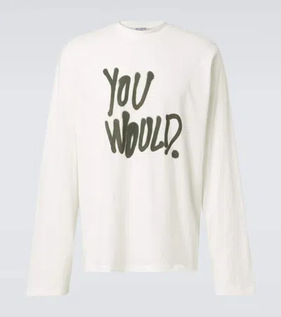 Acne Studios Printed Cotton Jersey T-shirt In White