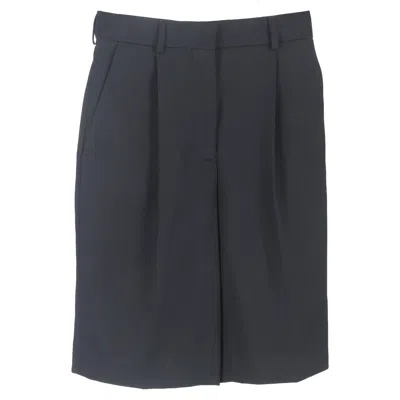 Acne Studios Tailored Bermuda Shorts In Black Polyester In Blue