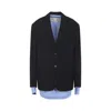 Acne Studios Tailored Black Blazer With Extended Hem In Black