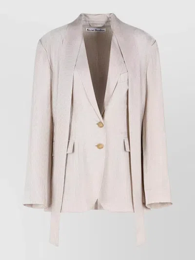 Acne Studios Tailored Cupro Blazer Single Breasted In Neutral