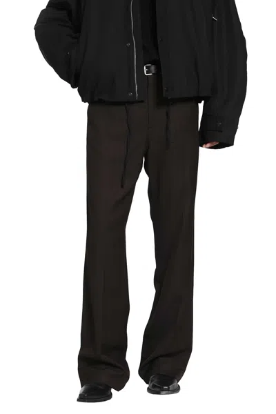 Acne Studios Tailored Herringbone Trousers In Brown