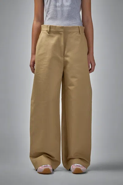 Acne Studios Tailored Satin Trousers In Brown