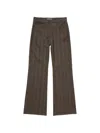 Acne Studios Tailored Wool Check Trousers In Brown