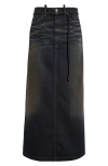 Acne Studios Womens Dark Blue Vintage-wash Mid-rise Regular-fit Denim Maxi Skirt In Dark Blue