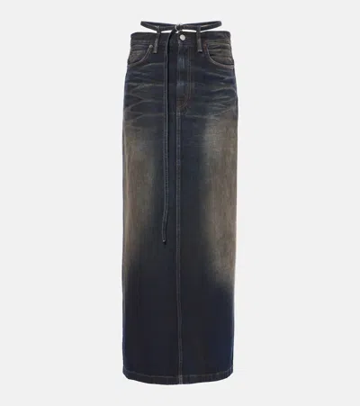 Acne Studios Talia Denim Maxi Skirt In Dark Blue