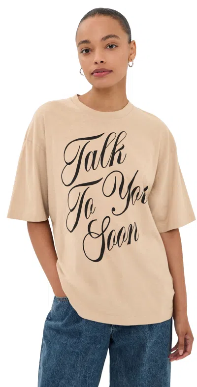 Acne Studios Talk To You Soon Tee Beige In Gold