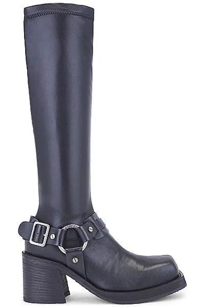 Acne Studios Tall Moto Boot In Black