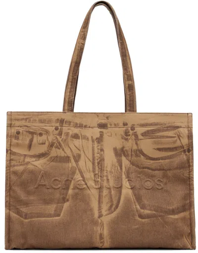 Acne Studios Tan Logo Shopper Tote