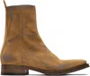 Acne Studios Distressed Suede Ankle Boots In Brown