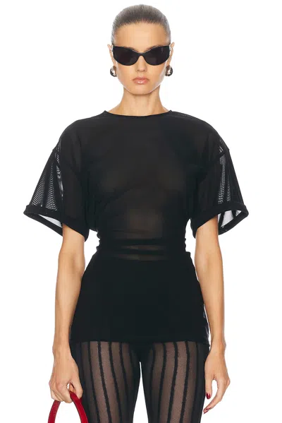 Acne Studios Tanada Power Mesh Top In Black