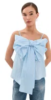Acne Studios Blue Bow Strap Top In Light Blue
