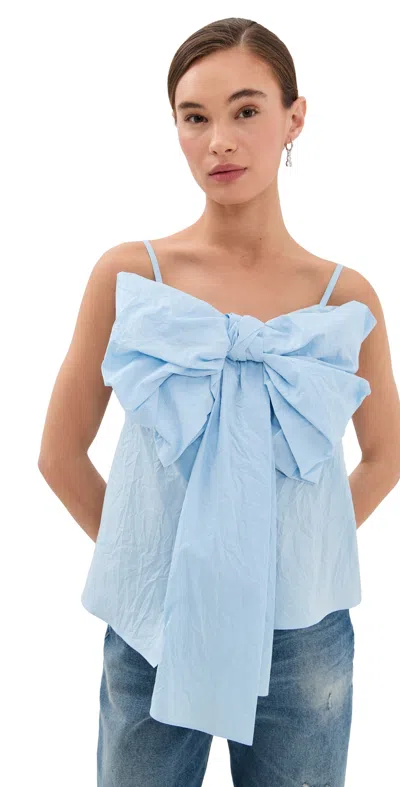 ACNE STUDIOS TANESSA CRINKLED COTTON POPLIN TOP LIGHT BLUE