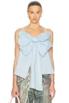 Acne Studios Blue Bow Strap Top In Light Blue