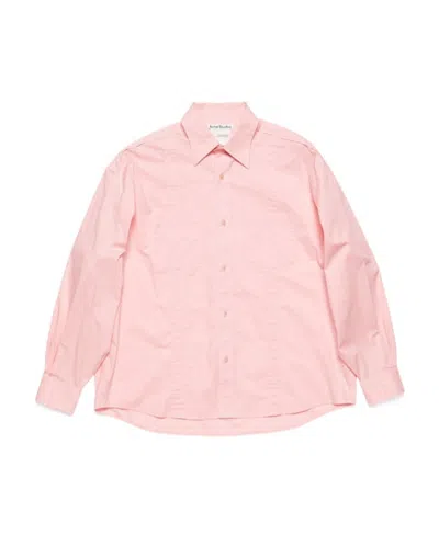 Acne Studios Tape-detail Classic-collar Shirt In Pink