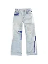 Acne Studios Denim Straight Jeans Distressed Patchwork Five Pocket In Blue