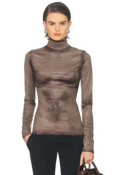 Acne Studios Tarkis Faux Suede Top In Brown