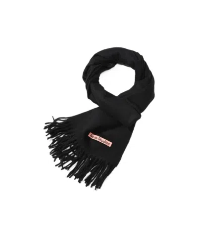 Acne Studios Tassel Cashmere Scarf In Black