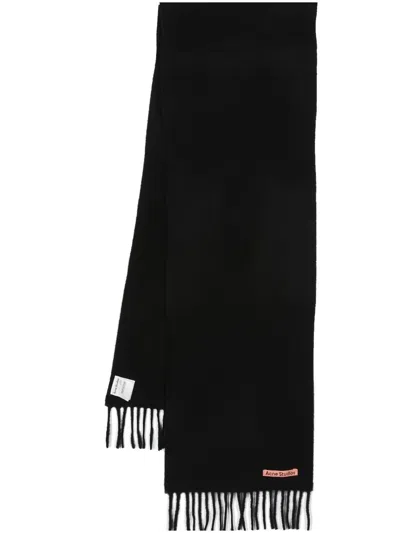Acne Studios Tassel-detail Wool Scarf In Black