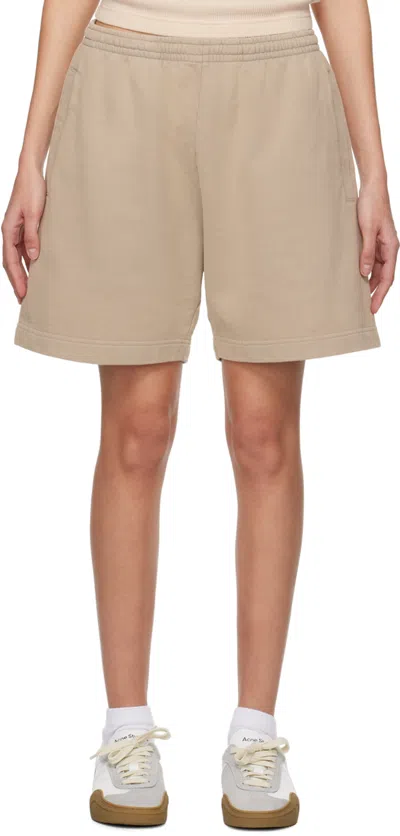 Acne Studios Taupe Drawstring Shorts In Dkx Concrete Grey