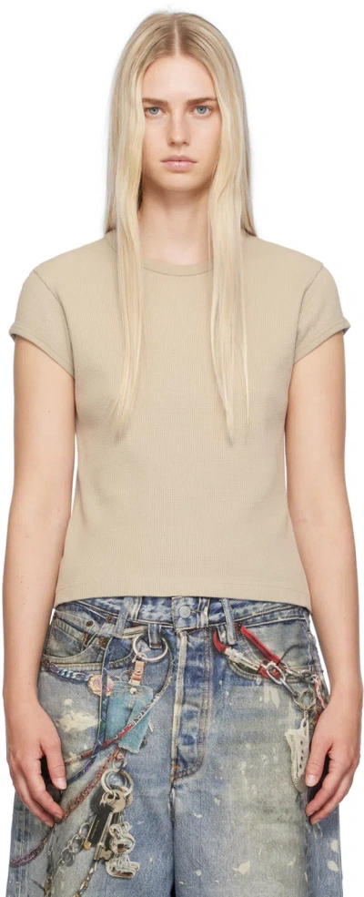 Acne Studios Taupe Garment-dyed T-shirt In Dog Bright Grey