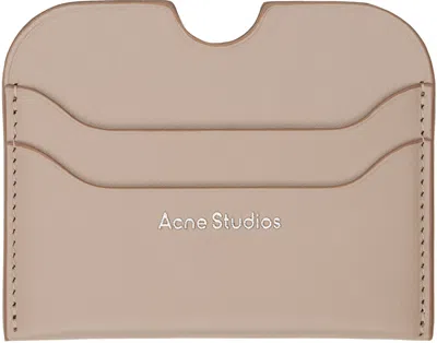 Acne Studios Taupe Leather Card Holder In Cgz Taupe Beige