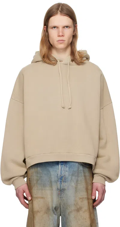 Acne Studios Taupe Logo Patch Hoodie In Dkx Concrete Grey