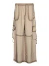 Acne Studios Pock Fluid Viscose Wide Cargo Pants In Beige