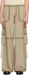 Acne Studios Taupe Satin Cargo Pants In Z79 Charcoal Grey
