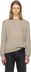 Acne Studios Taupe Yak Wool Sweater In Drn Greige Melange