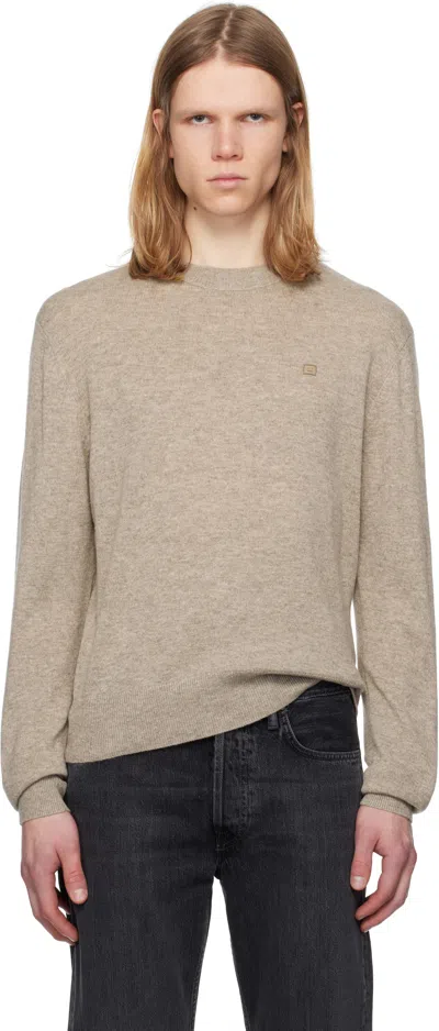 Acne Studios Taupe Yak Wool Sweater In Drn Greige Melange