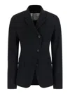 Acne Studios Tech Fabric Jacket With Leather Panel Back And Zip Front In Multi