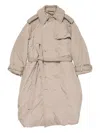 Acne Studios Technical Belted-padded Trench Coat In Neutral