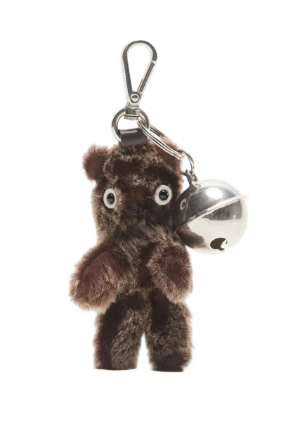 Acne Studios Teddy Bear Keyring In Brown