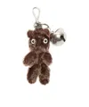 Acne Studios Shearling Key Holder Teddy Bear Bell In Brown