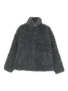 Acne Studios Teddy High-neck Jacket In Gray