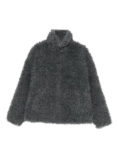 Acne Studios Teddy High-neck Jacket In Gray