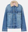 Acne Studios Teddy-trimmed Denim Jacket In Blue